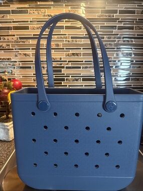 Navy Blue Perforated Tote Bag